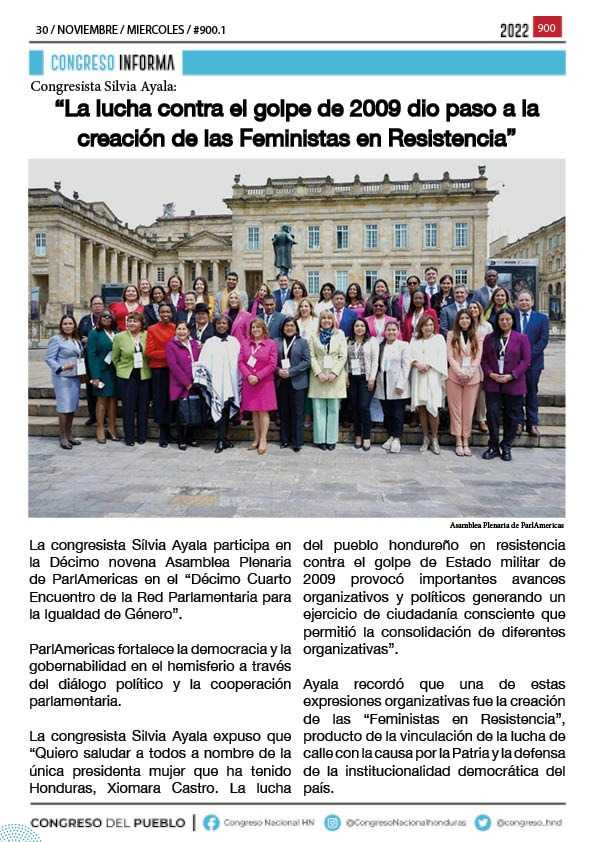 “La lucha contra el golpe de 2009 dio paso a la creación de las Feministas en Resistencia”